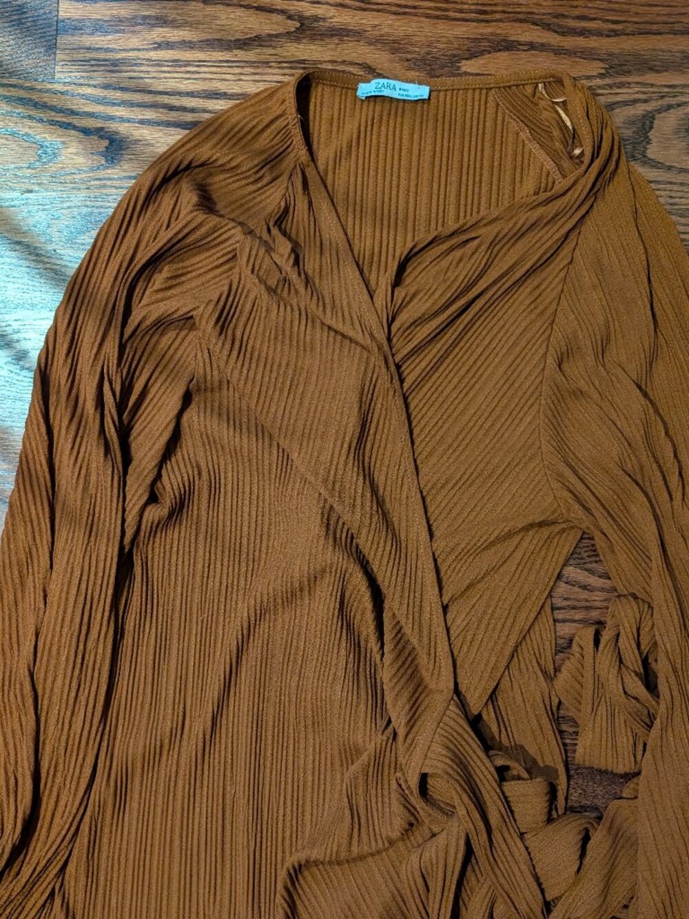 Zara rust colored wrap long sleeve shirt